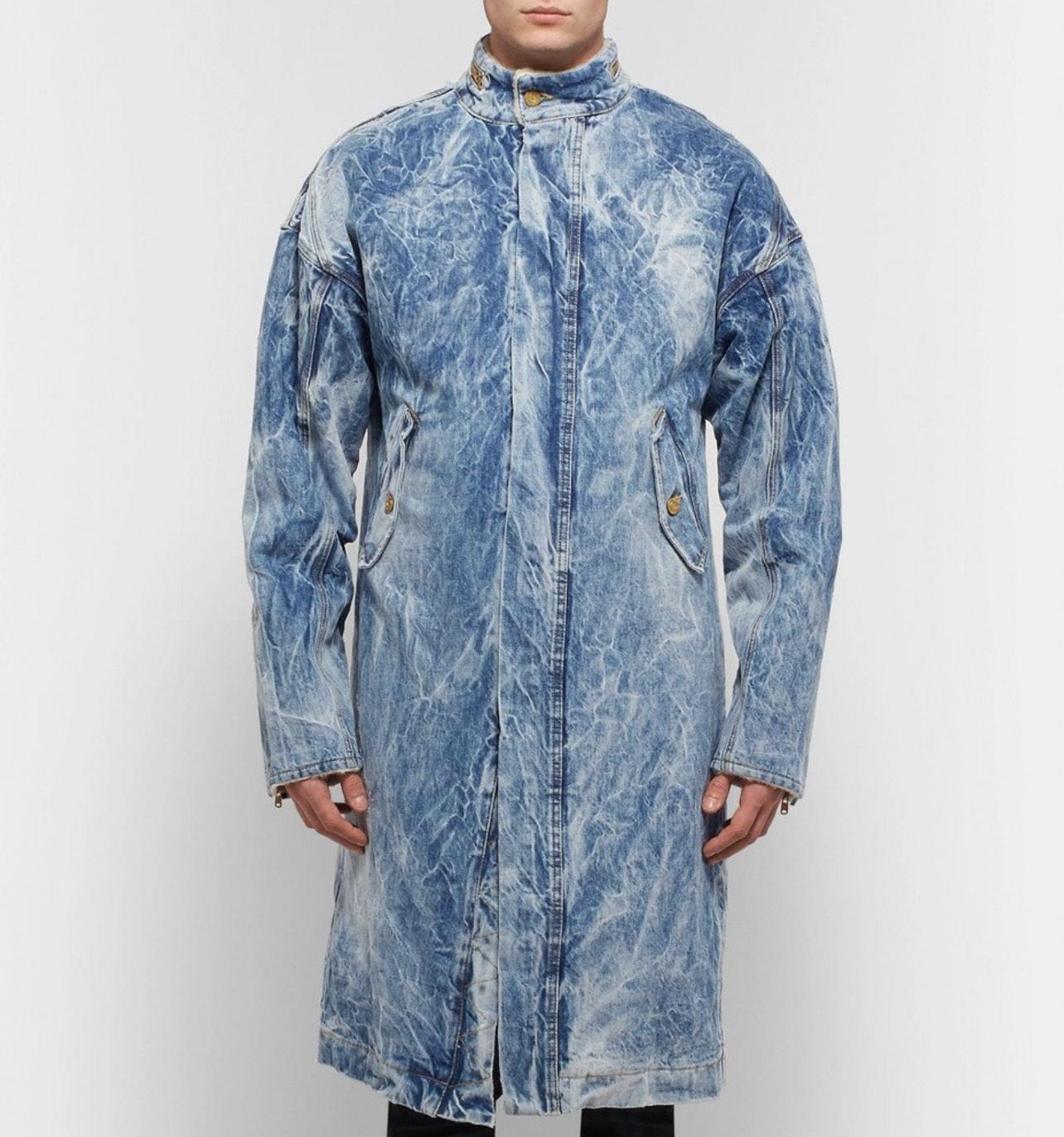 Fear of God Faux Shearling-gefütterter Selvedge-Denim-Mantel - Men's - Mid Denim 1