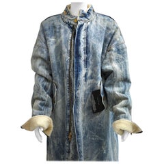 Fear of God Faux Shearling-Lined Selvedge Denim Coat – Men's – Mid Denim