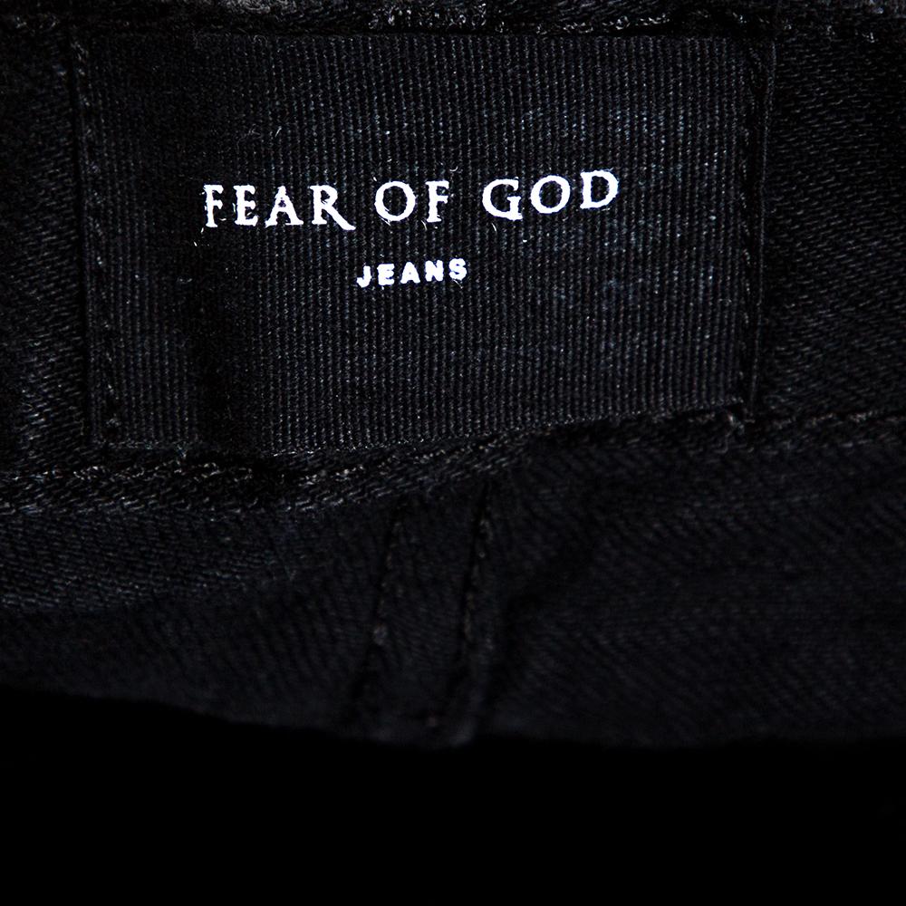 Fear of God Fifth Collection Black Denim Selvedge Painters Jeans M. Excellent état - En vente à Dubai, Al Qouz 2