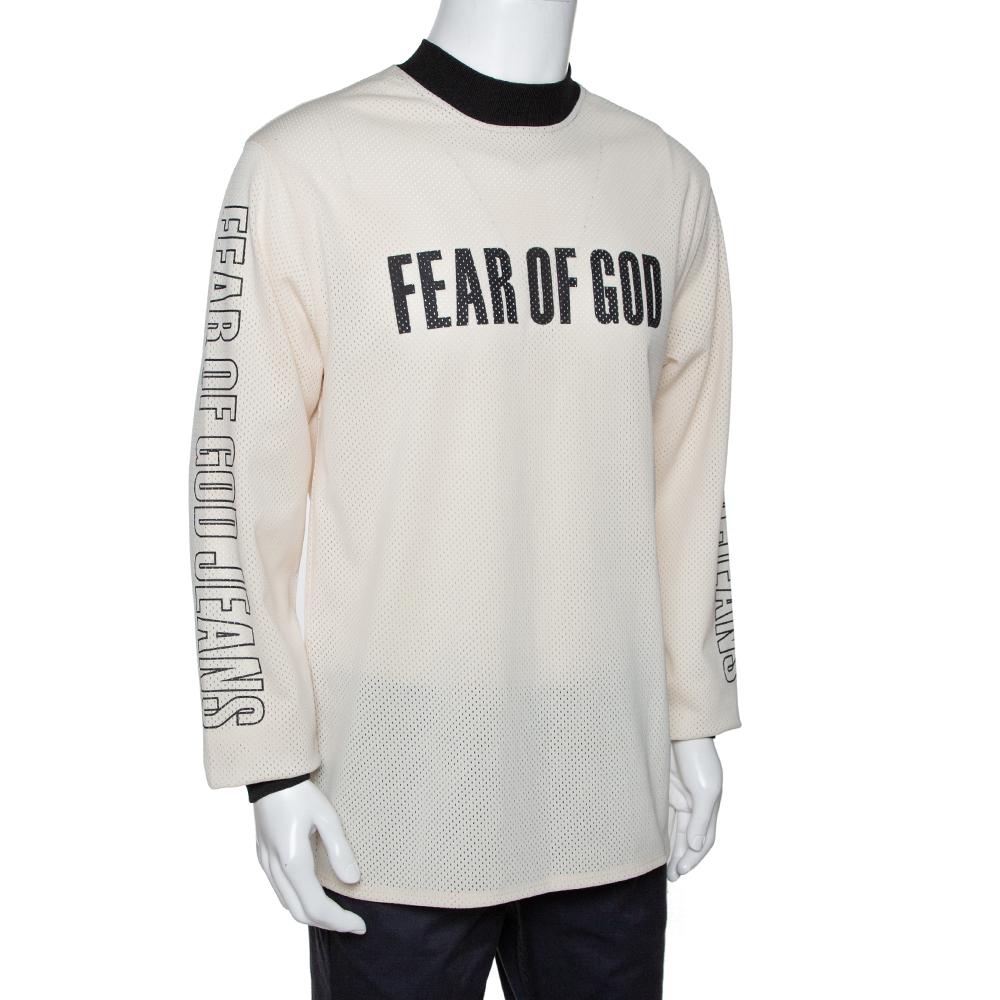 Fear of God Fifth Collection Cream Motocross Mesh Long Sleeve T 
