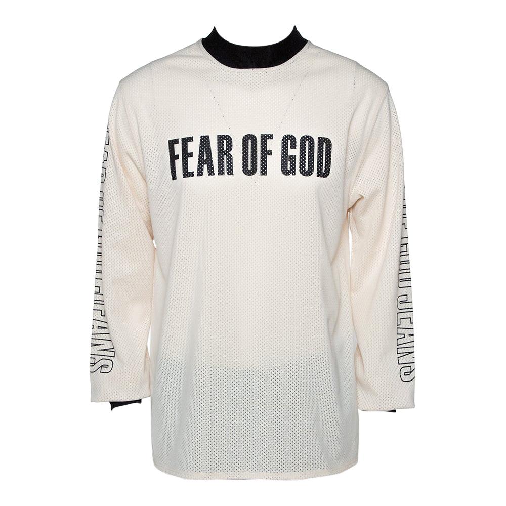 Fear of God Fifth Collection Cream Motocross Mesh Long Sleeve T Shirt S