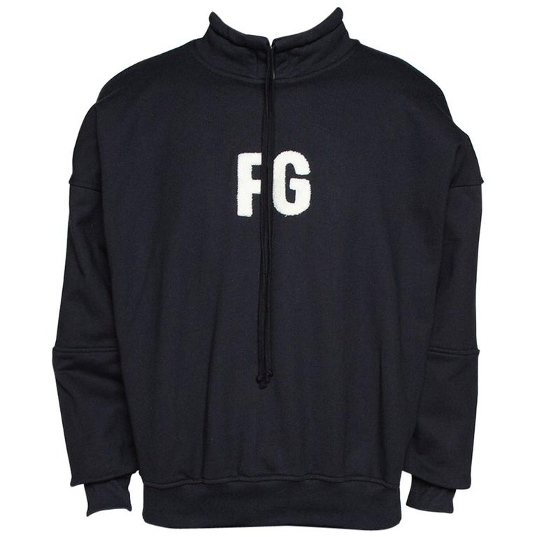 Fear of God Sixth Collection Black Logo Appliqued Mock Neck 