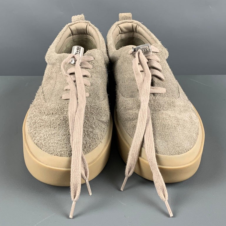 FEAR OF GOD Size 11 Grey Textured Suede Lace Up Sneakers For Sale