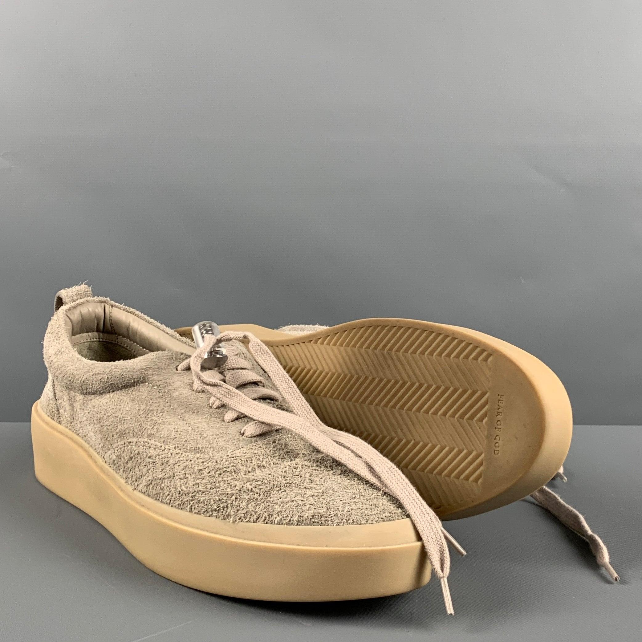 Men's FEAR OF GOD Size 11 Grey Textured Suede Lace Up Sneakers For Sale