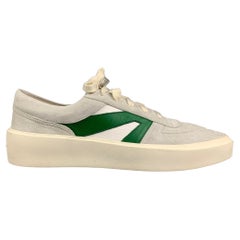 FEAR OF GOD Size 11 Light Gray & Green Color Block Canvas Low Top Sneakers