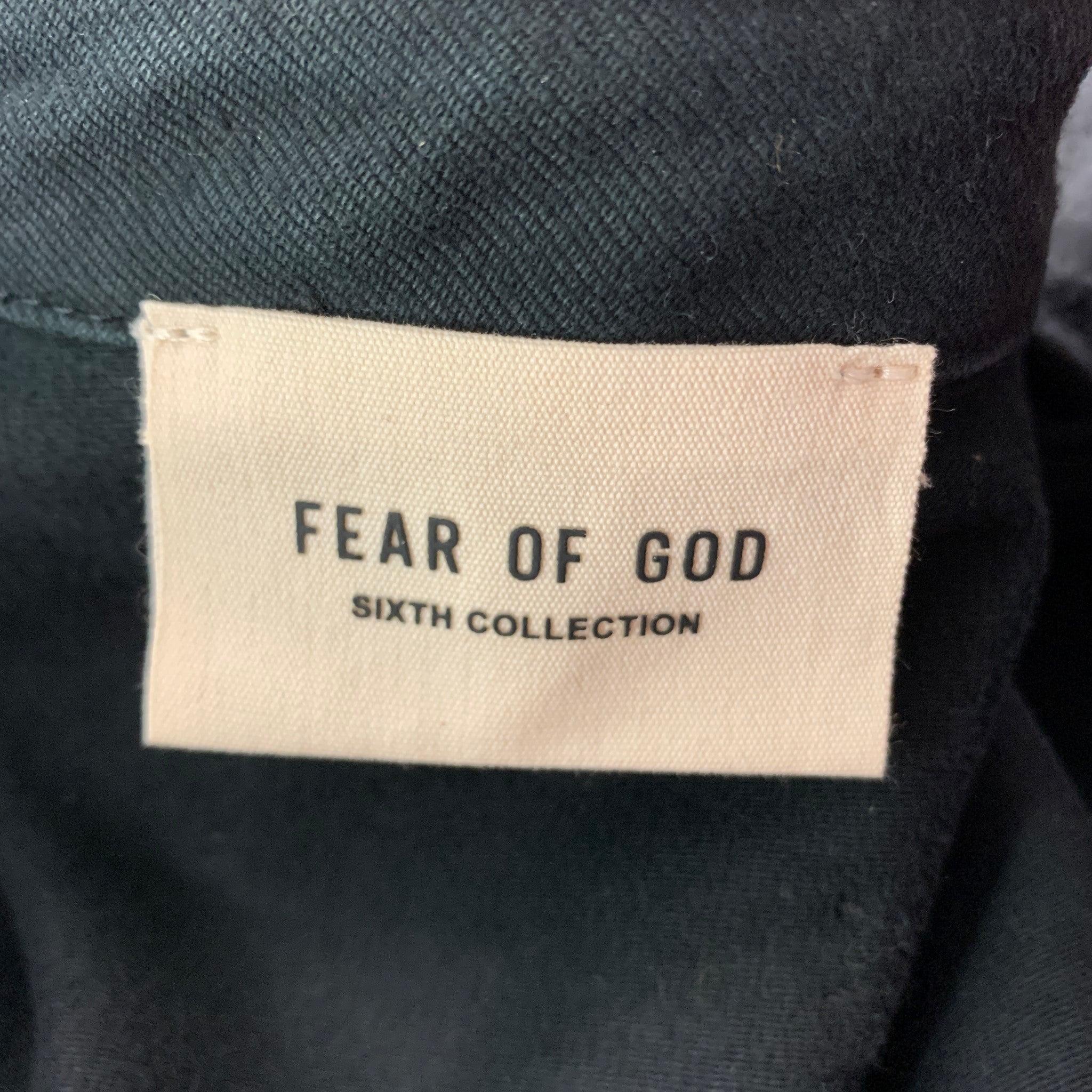 Men's FEAR OF GOD Size L Black Solid Cotton Jacket For Sale