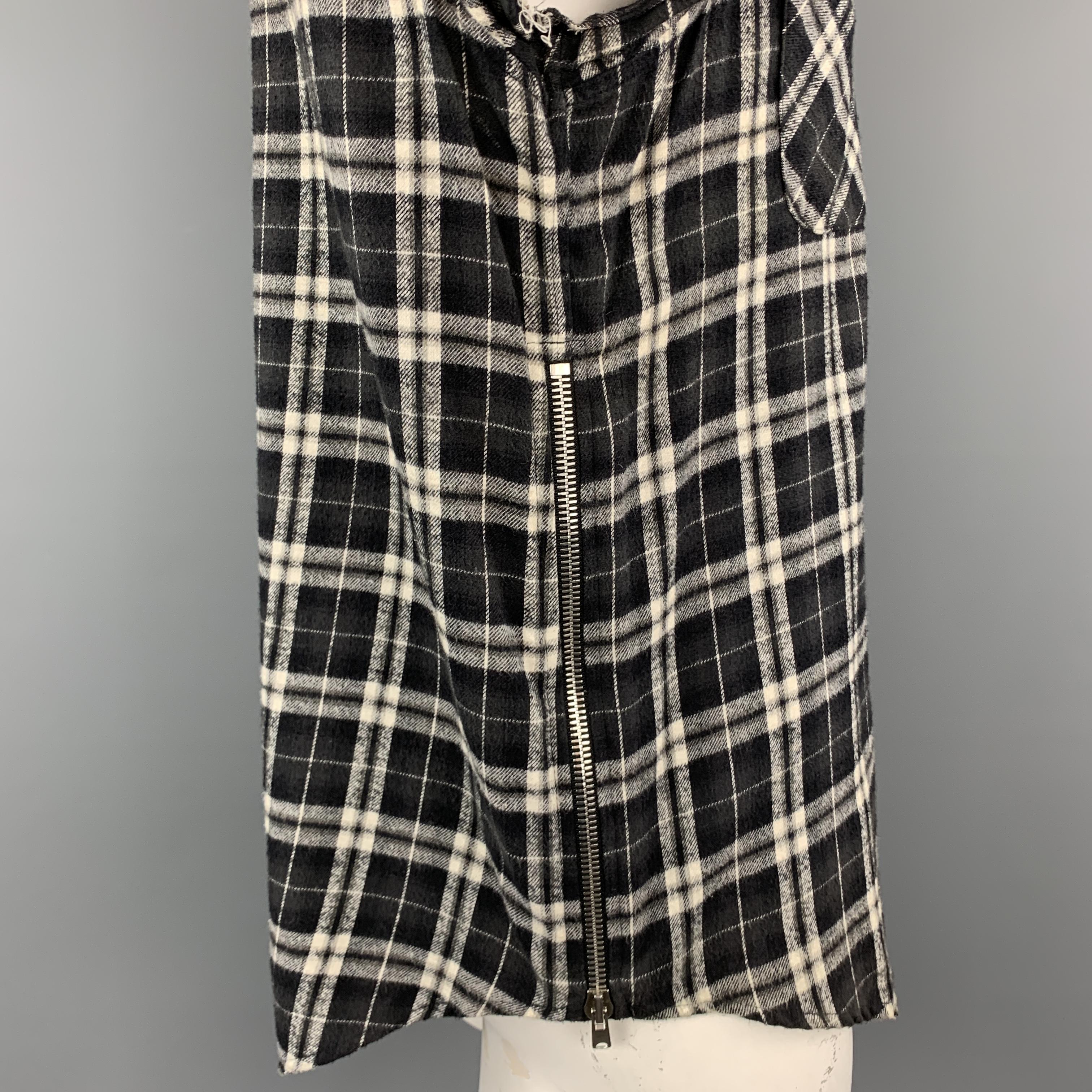 black and white plaid shirt short sleeve