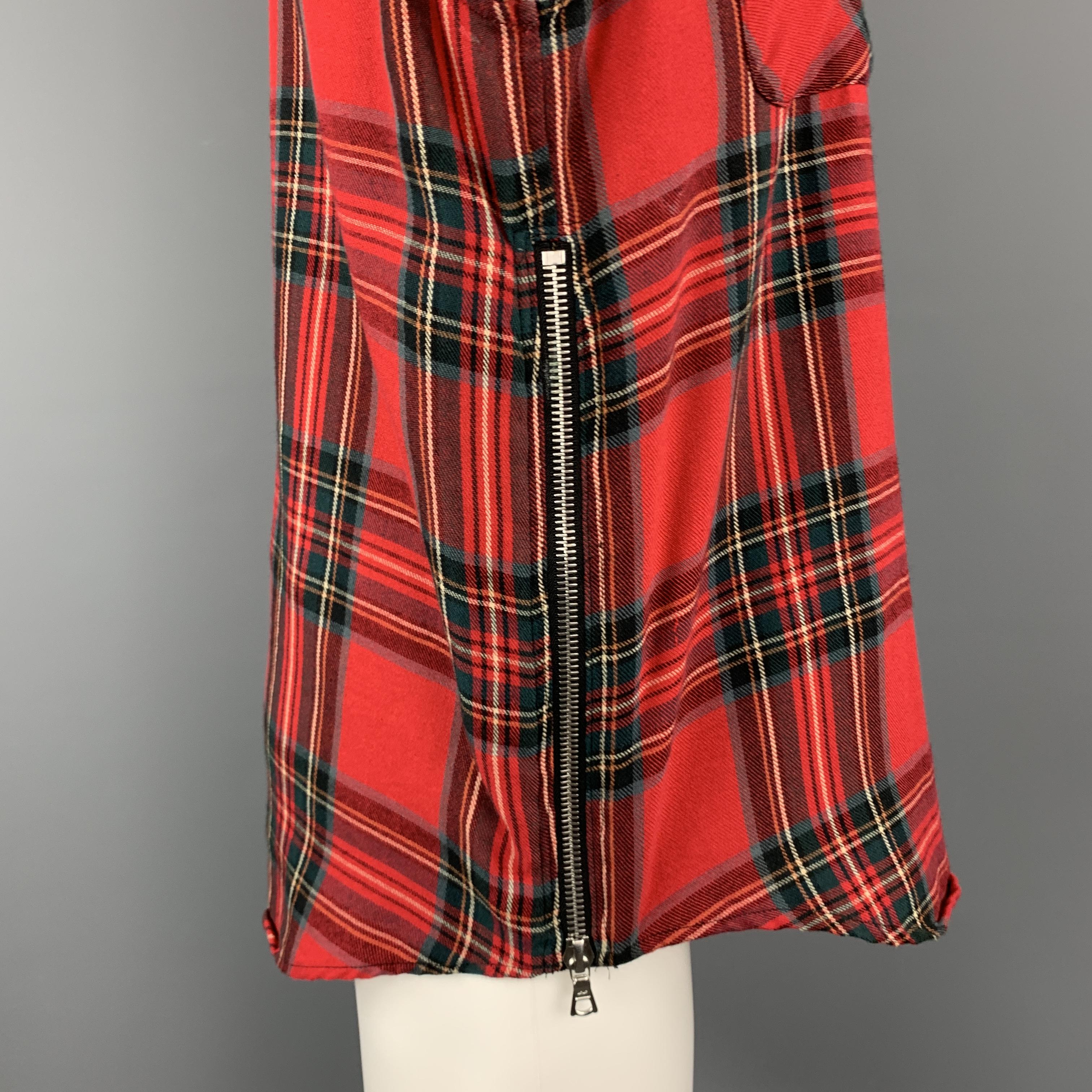 red short sleeve flannel