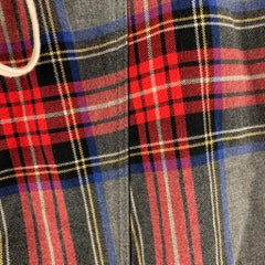 FEAR OF GOD Größe S Grau Rot karierte Casual-Hose mit Kordelzug