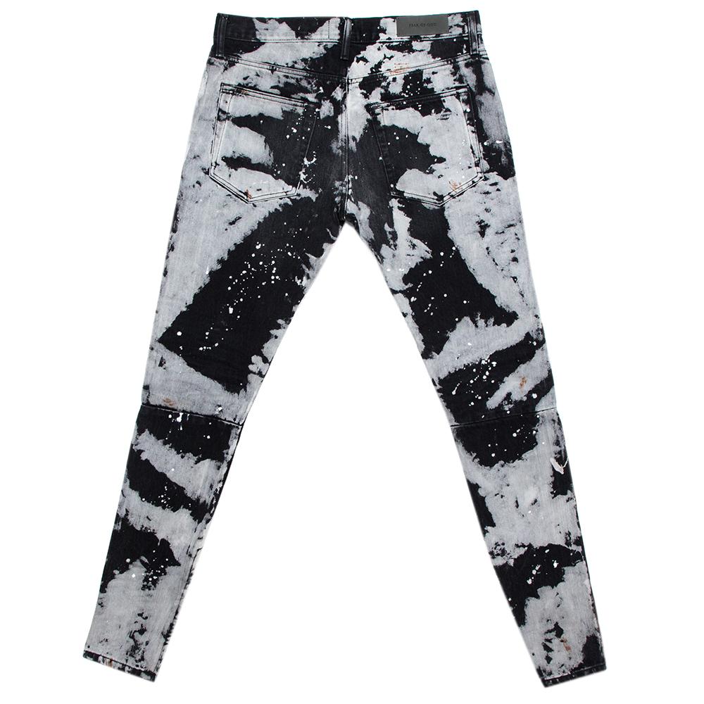 Founded in 2013, Fear of God is a name beloved in the streetwear scene. The brand manages to release designs that are current but with an off-beat tinge. This pair of jeans comes from a collaboration with Maxfield. They are made from black tie-dye