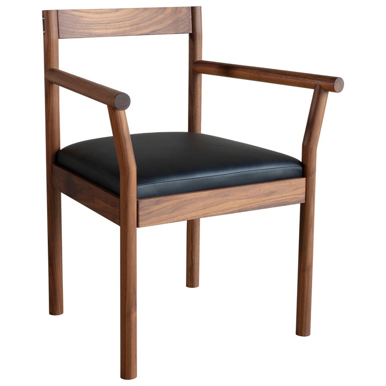 Feast Armchair in Solid Wood and Brass by Bowen Liu For Sale