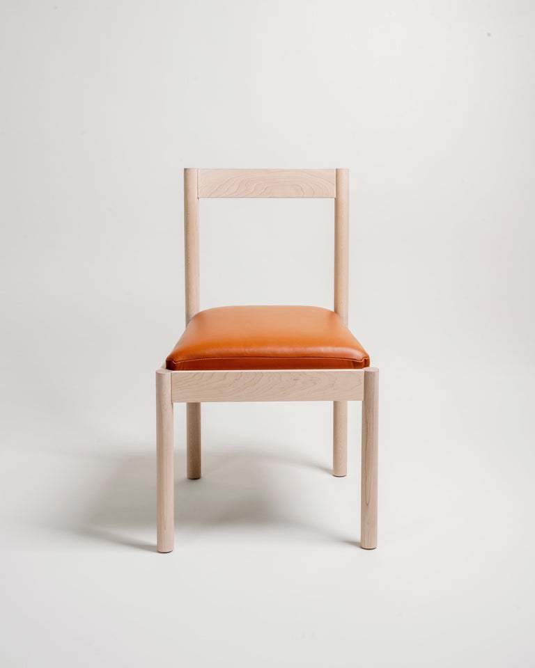 American Feast Dining Chair in Solid Maple and Brass by Bowen Liu For Sale