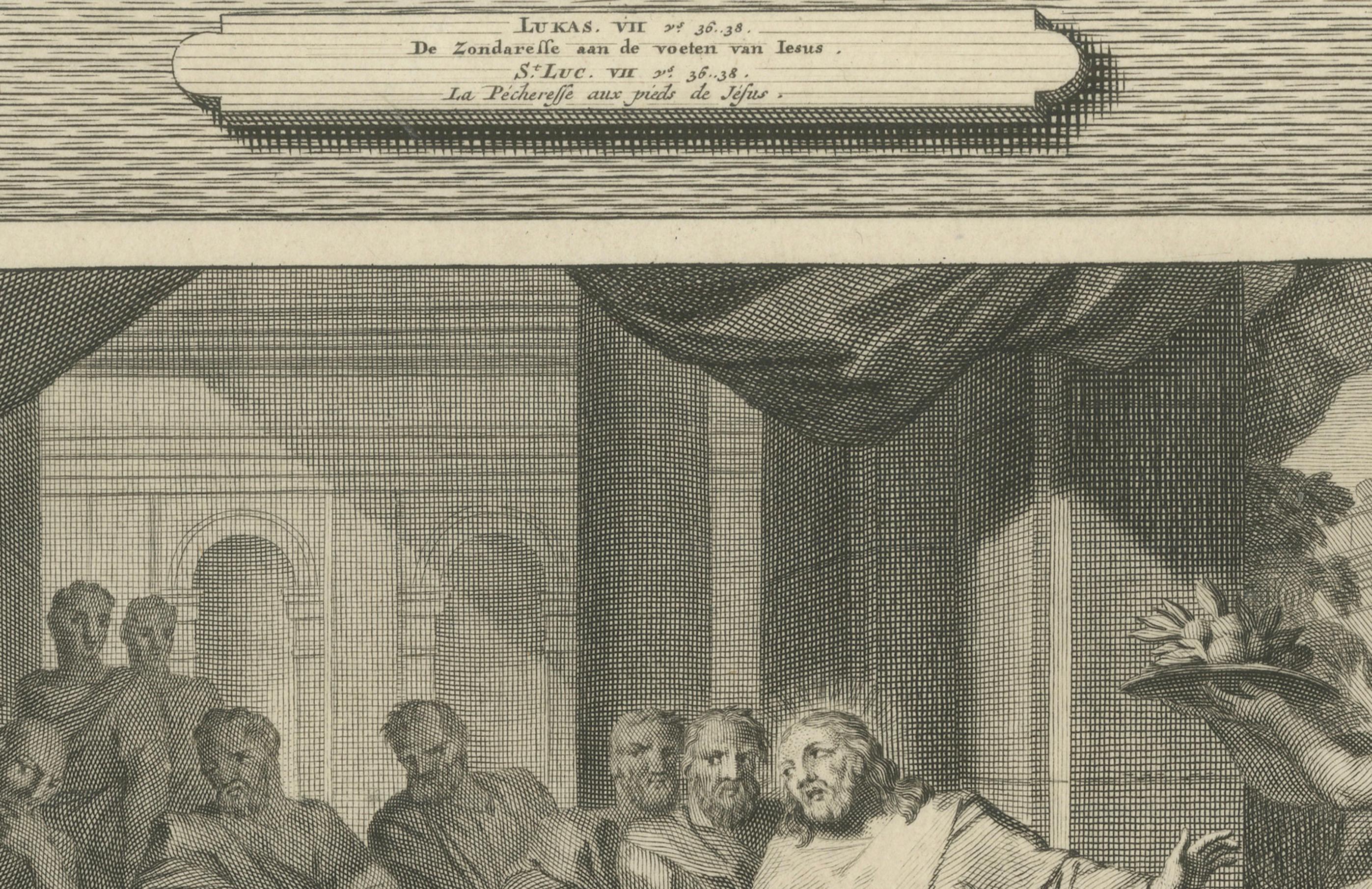 Fest im Hause Simon & Gleichnis vom Sämann, Pieter Mortier, ca. 1700 im Zustand „Gut“ im Angebot in Langweer, NL