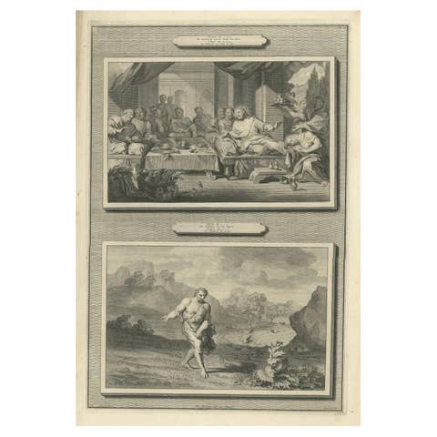 Feast in the House of Simon & Parable of the Sower, Pieter Mortier, ca. 1700