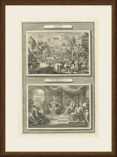 Feast of Tabernacles and the Queen of Sheba Visits Solomon, Mortier, circa 1700