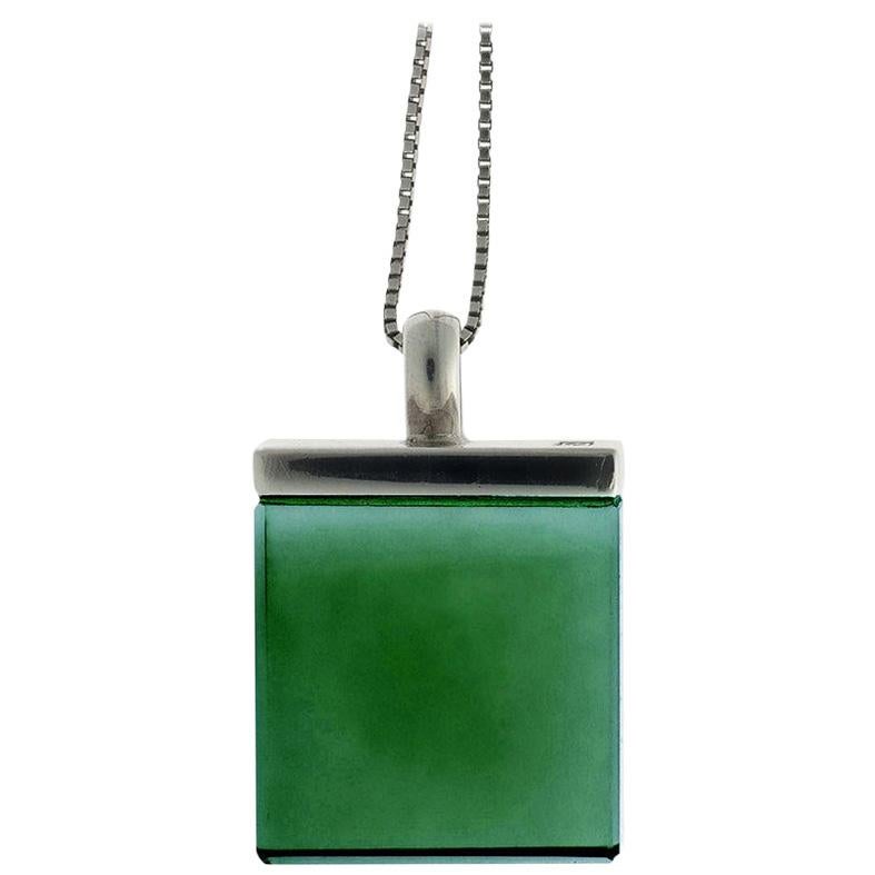 Feat in Vogue UA Designer Contemporary Necklace with Dark Green Quartz