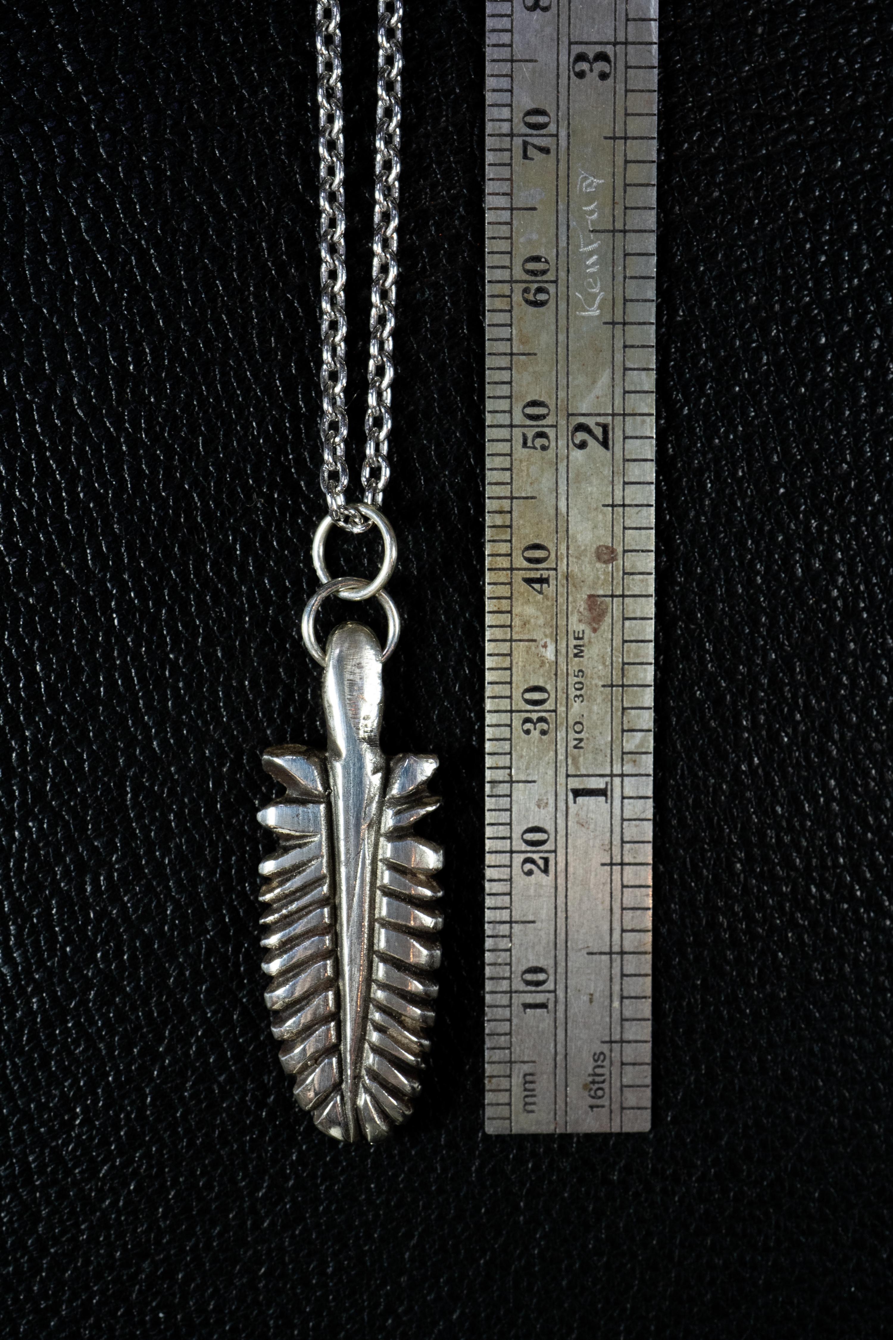 Women's or Men's Feather (14K White Gold Pendant) by Ken Fury For Sale