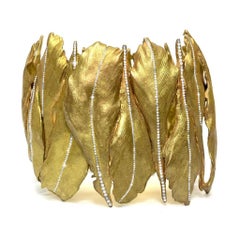 Feather Bracelet in 18K Yellow Gold by Andre Marcha