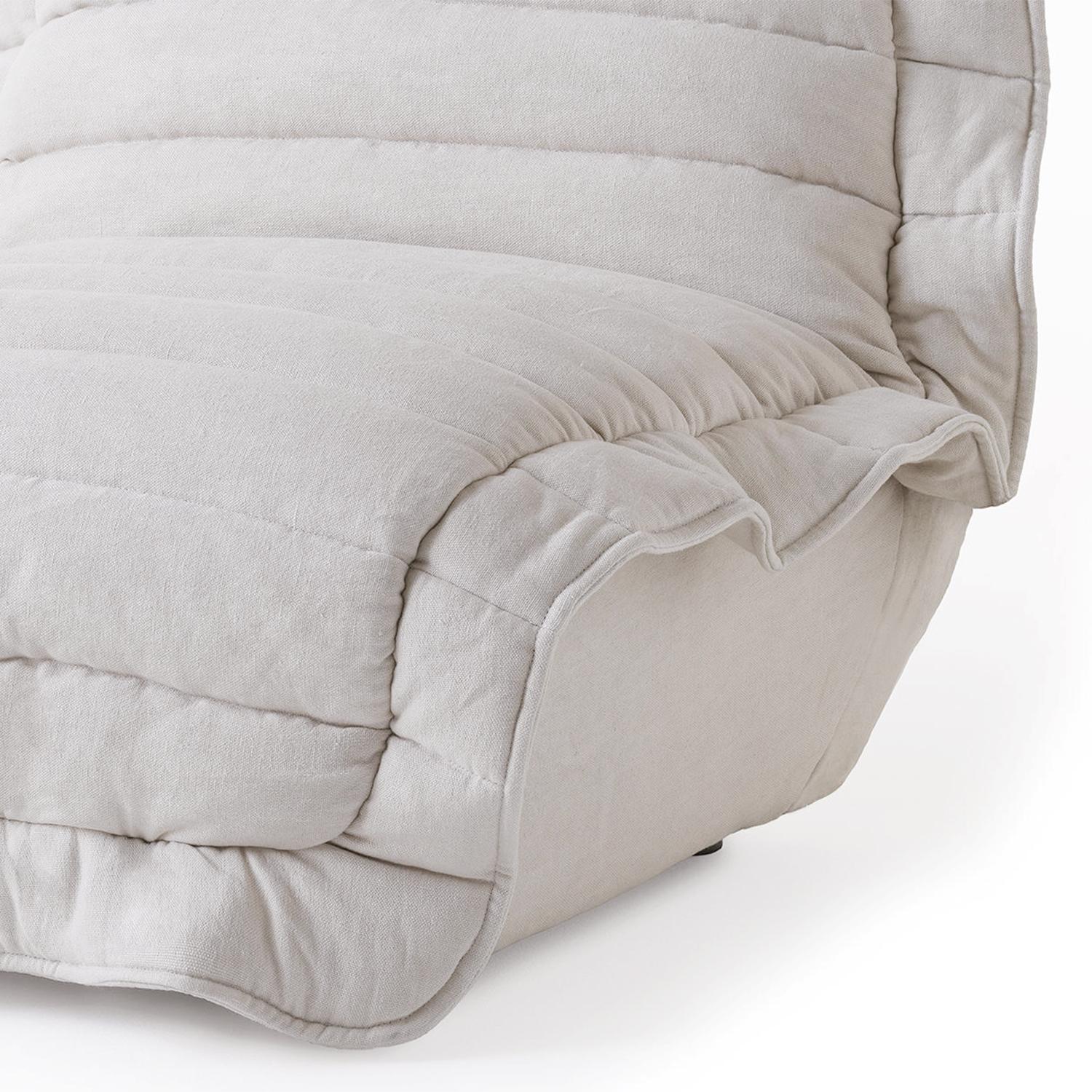 Sessel Feder Creme Weiß (Handgefertigt) im Angebot
