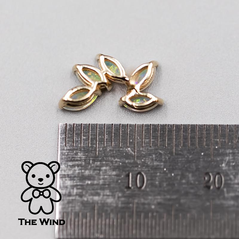 Feather Design Australian Solid Opal Stud Earring… - image 7