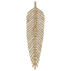 Feather Diamond 18 Karat Gold Pendant Necklace