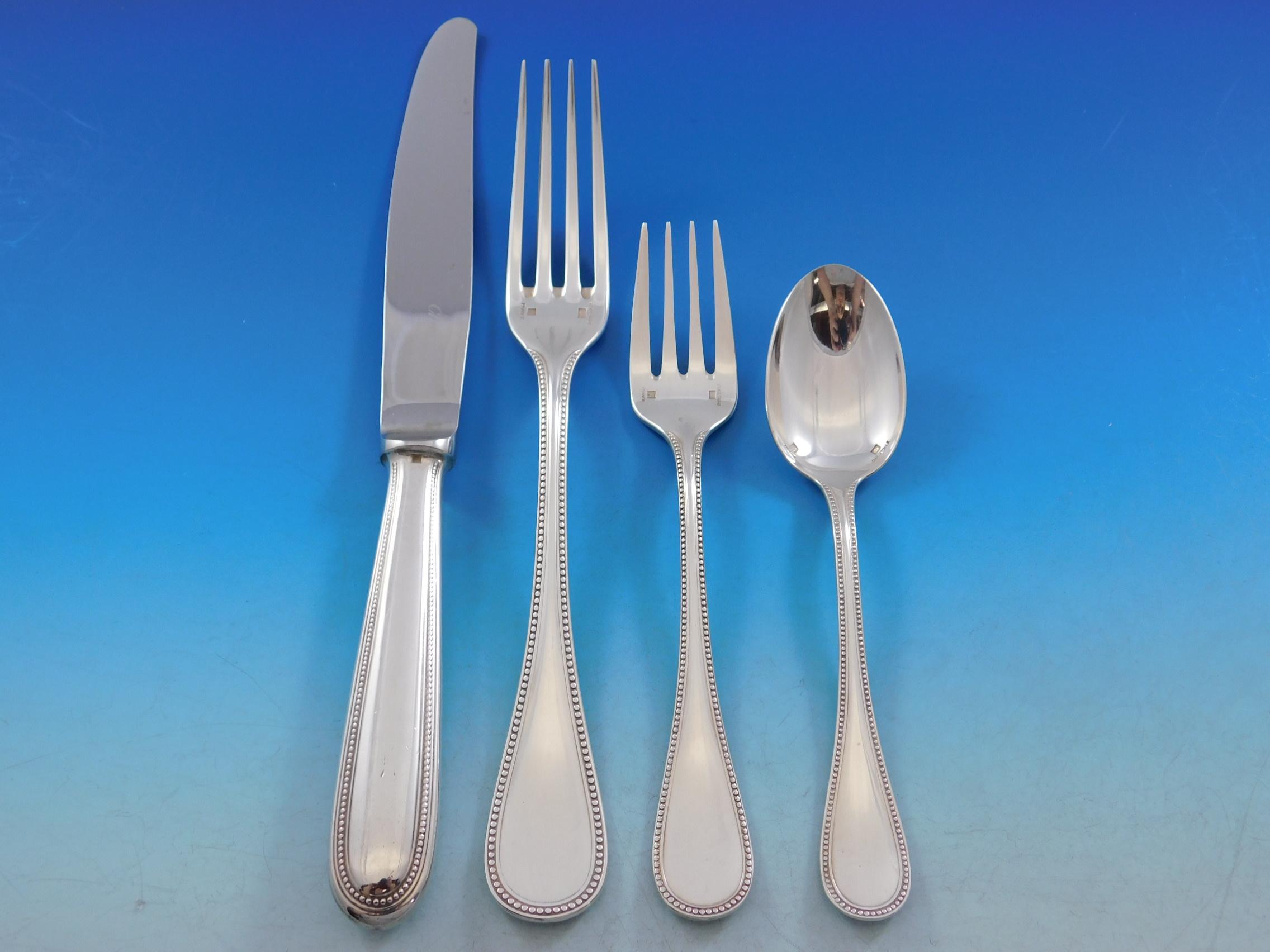 Feather Edge by Buccellati Sterling Silver Flatware Set Service 22 Pcs Dinner In Excellent Condition In Big Bend, WI