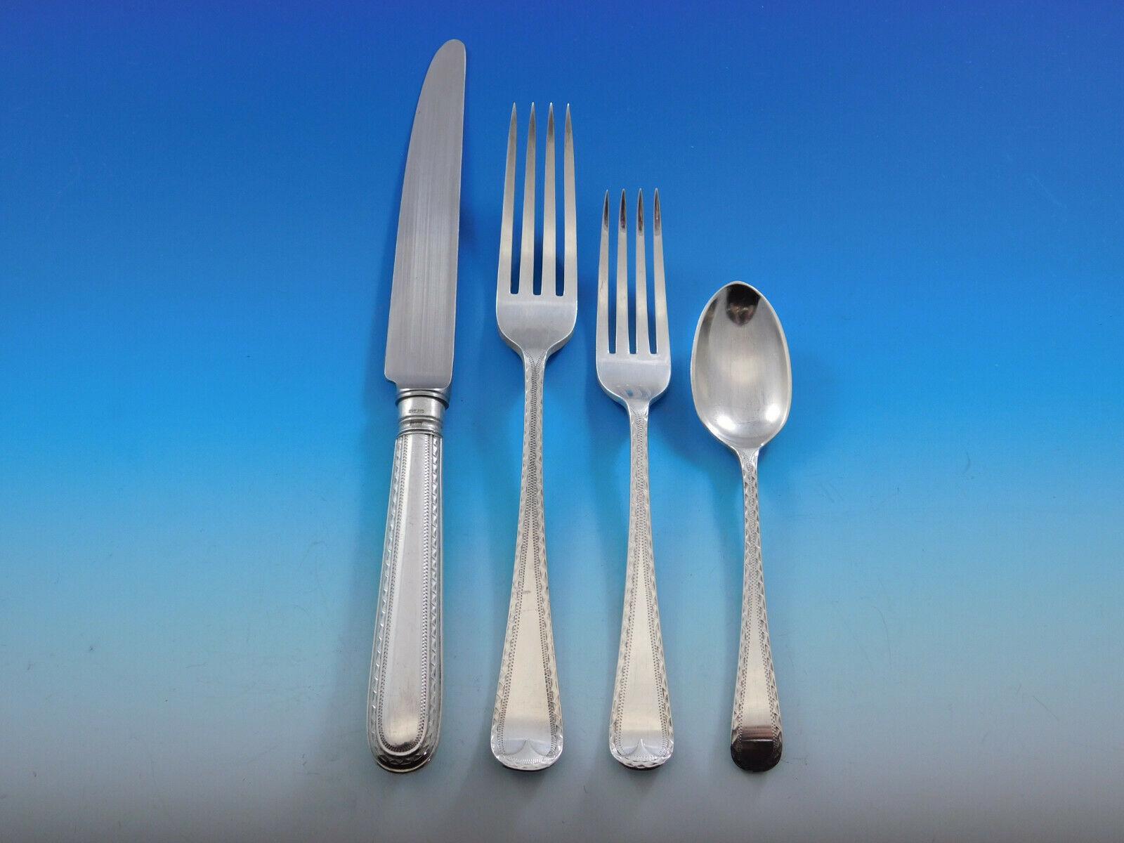 Feather Edge by CJ Vander Sterling Silver Flatware Set 12 Service Dinner 76 Pcs In Excellent Condition For Sale In Big Bend, WI