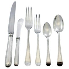 Feather Edge by CJ Vander Sterling Silver Flatware Set 12 Service Dinner 76 Pcs