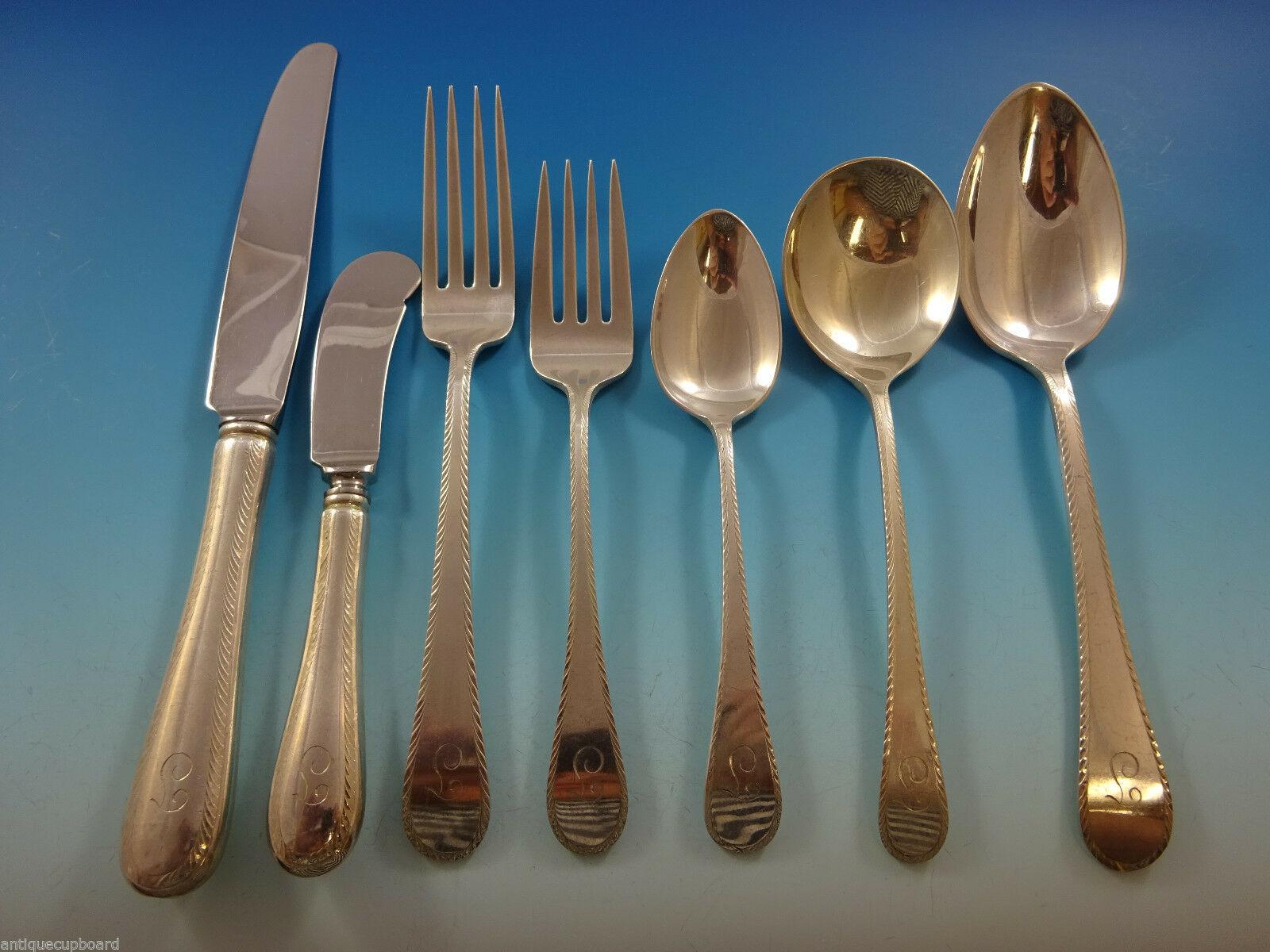 Feather Edge by Tuttle Sterling Silver Flatware Set for 12 Service 89 Pieces In Excellent Condition In Big Bend, WI