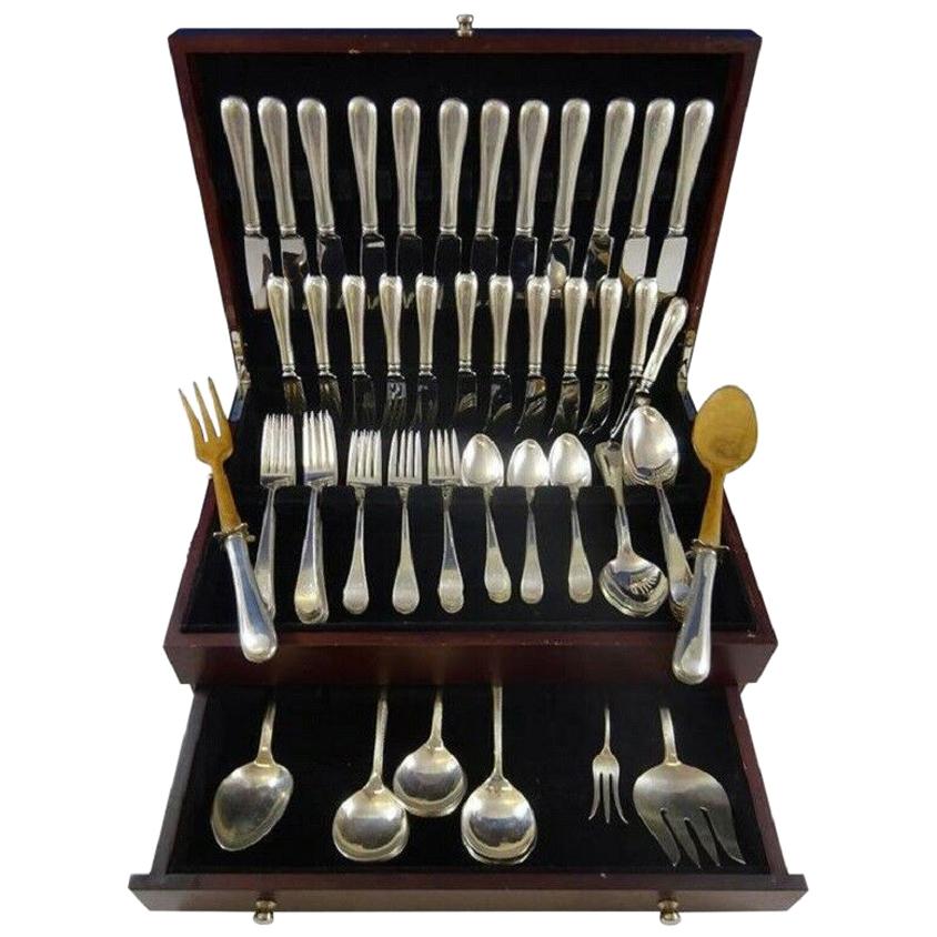 Feather Edge by Tuttle Sterling Silver Flatware Set for 12 Service 89 Pieces