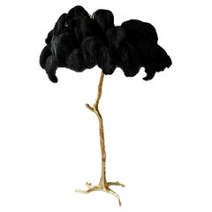 Vintage Feather Floor Lamp, Black