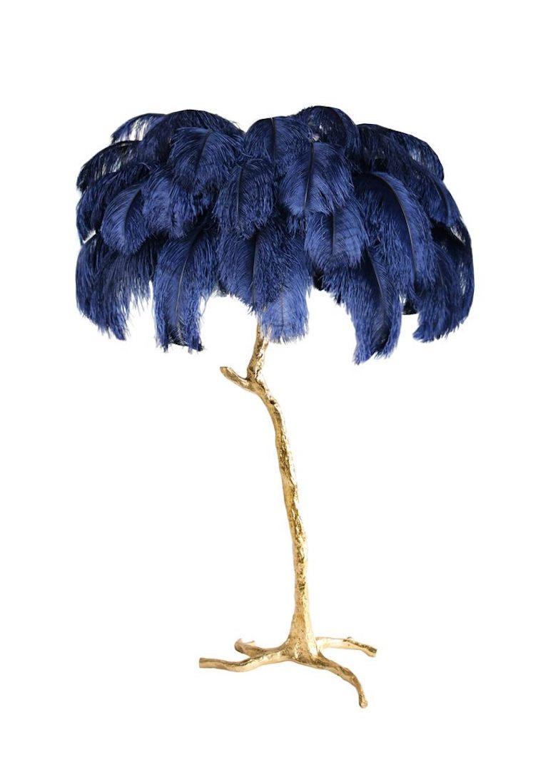 Feather Floor Lamp, Navy In New Condition For Sale In Banbury, GB