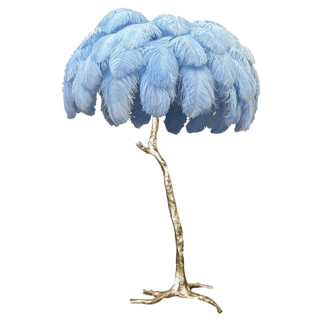 Feather Floor Lamp, Sky For Sale