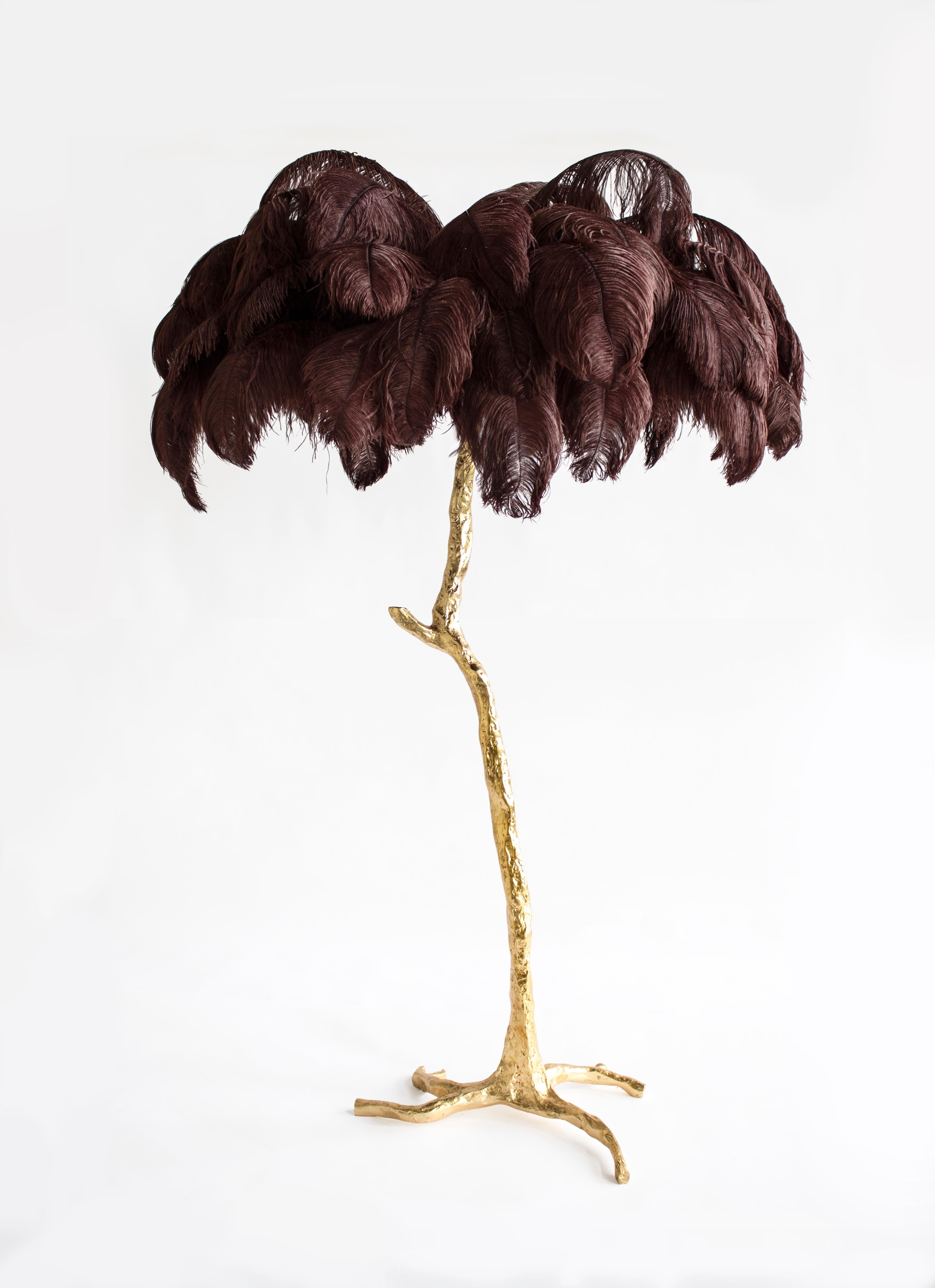 Feather Lamp with Gold Base 6