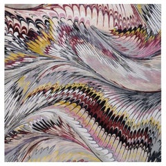 Feather Marble Maroon 12'x9' Rug in Wool and SIlk By Mary Katrantzou