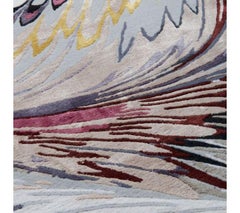 Feather Marble Maroon 6'x4' Rug in Wool and SIlk By Mary Katrantzou