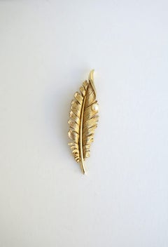 Feather Pin Brooch Cultured Pearl Marcel Boucher