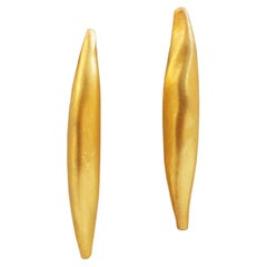 Feather Silver Earrings Gold Plated