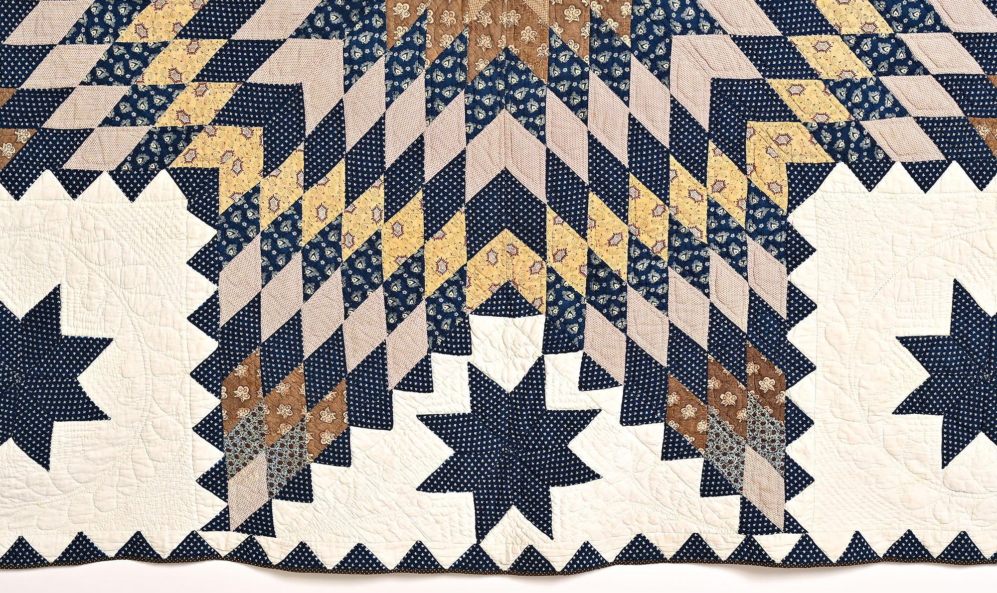 Patchwork Feathered Lone Star Quilt