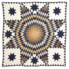 Antique Feathered Lone Star Quilt