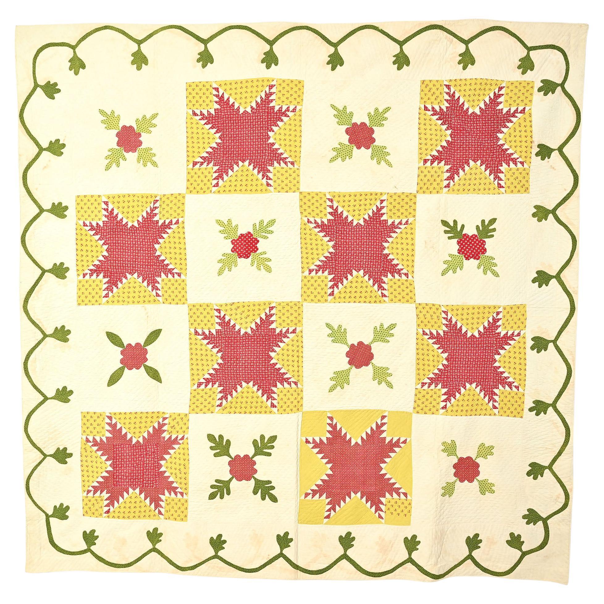 Feathered Stars Quilt For Sale