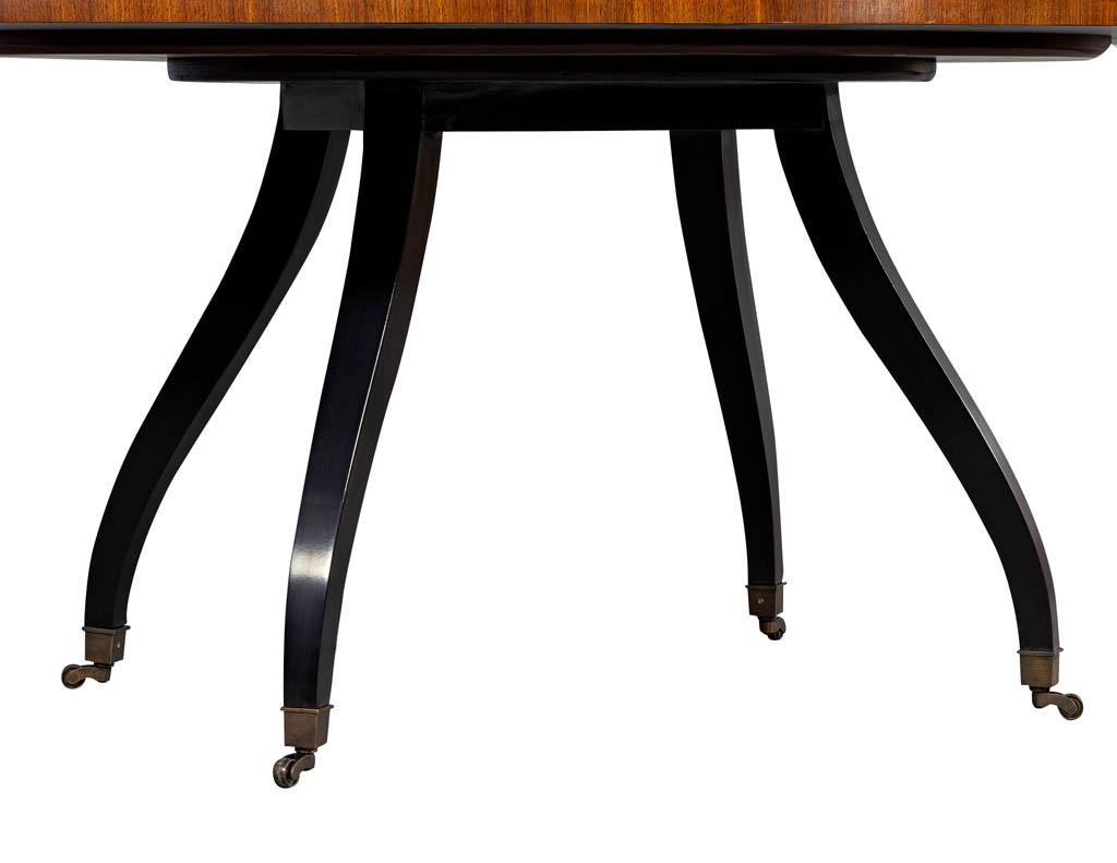 American Feathered Walnut Oval Dining Table by Baker Furniture