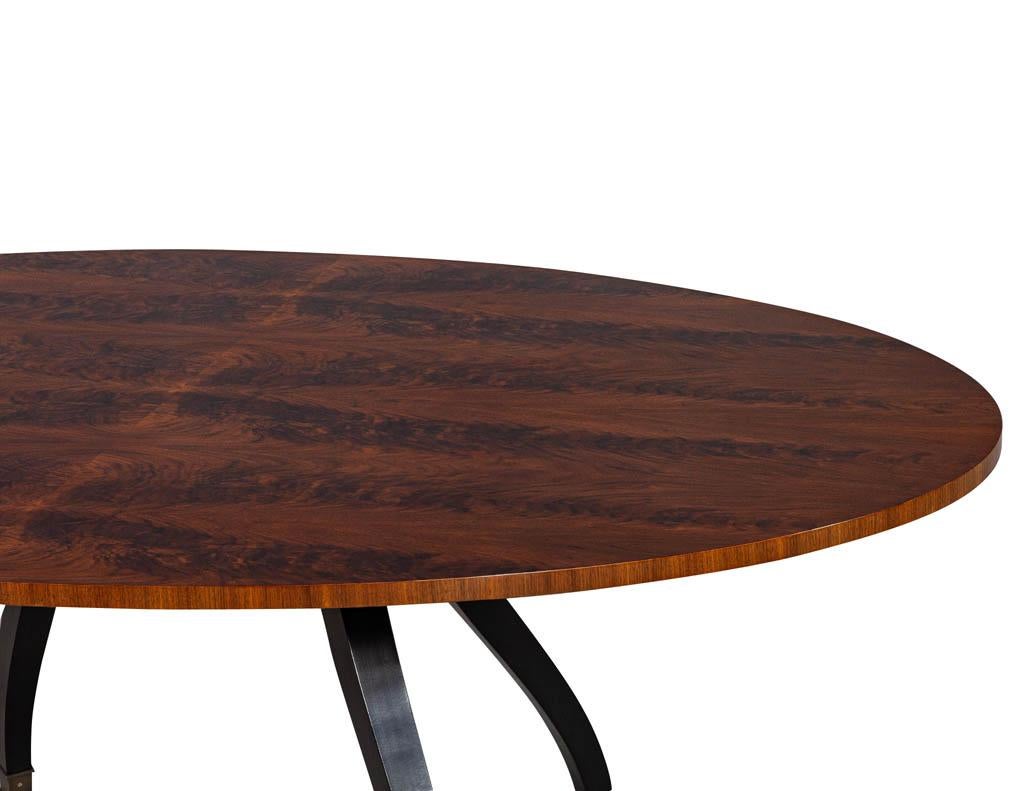 Feathered Walnut Oval Dining Table by Baker Furniture In New Condition In North York, ON
