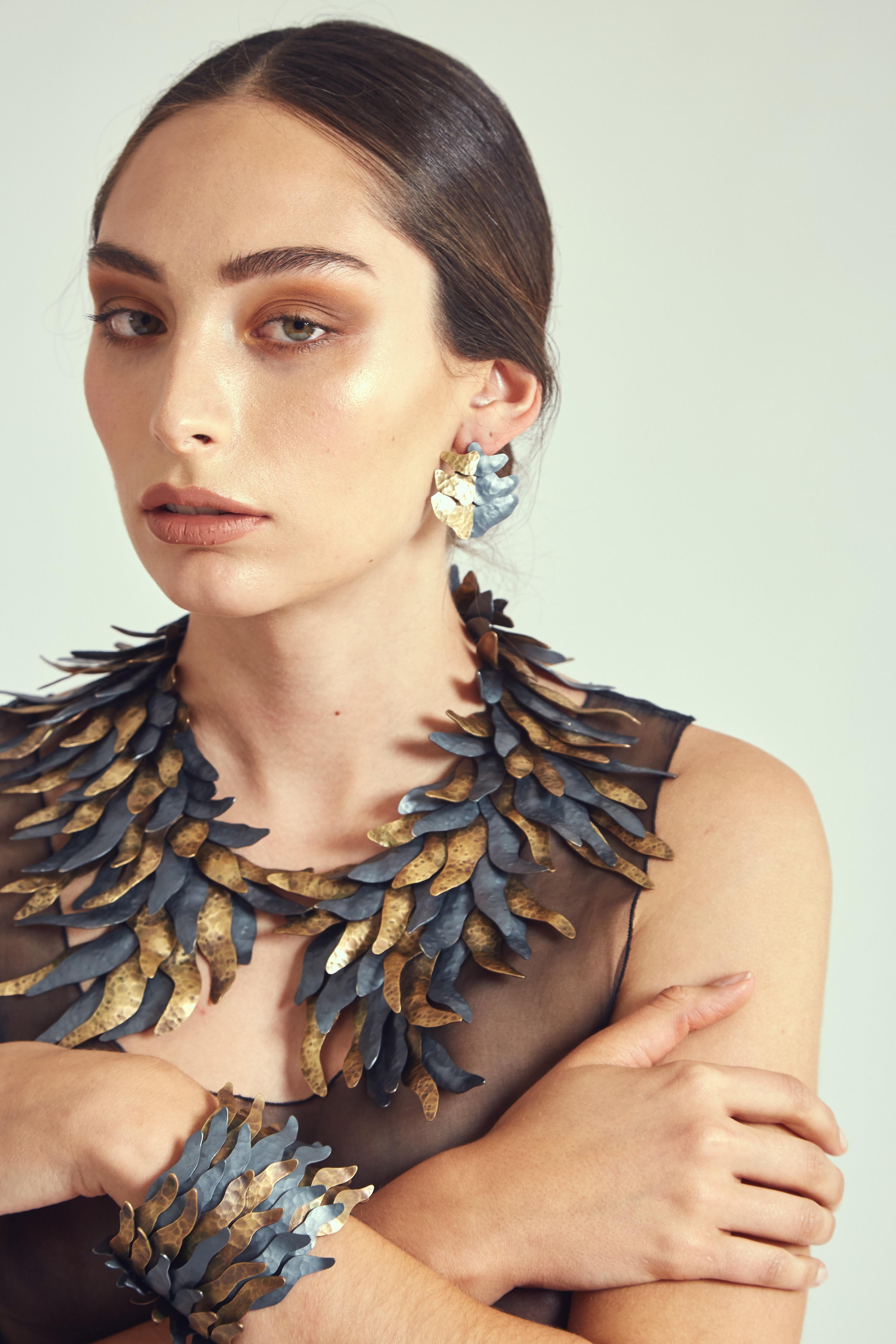 Oxidized Silver .950 Statement Necklace by Eduardo Herrera In New Condition For Sale In Ciudad De México, MX