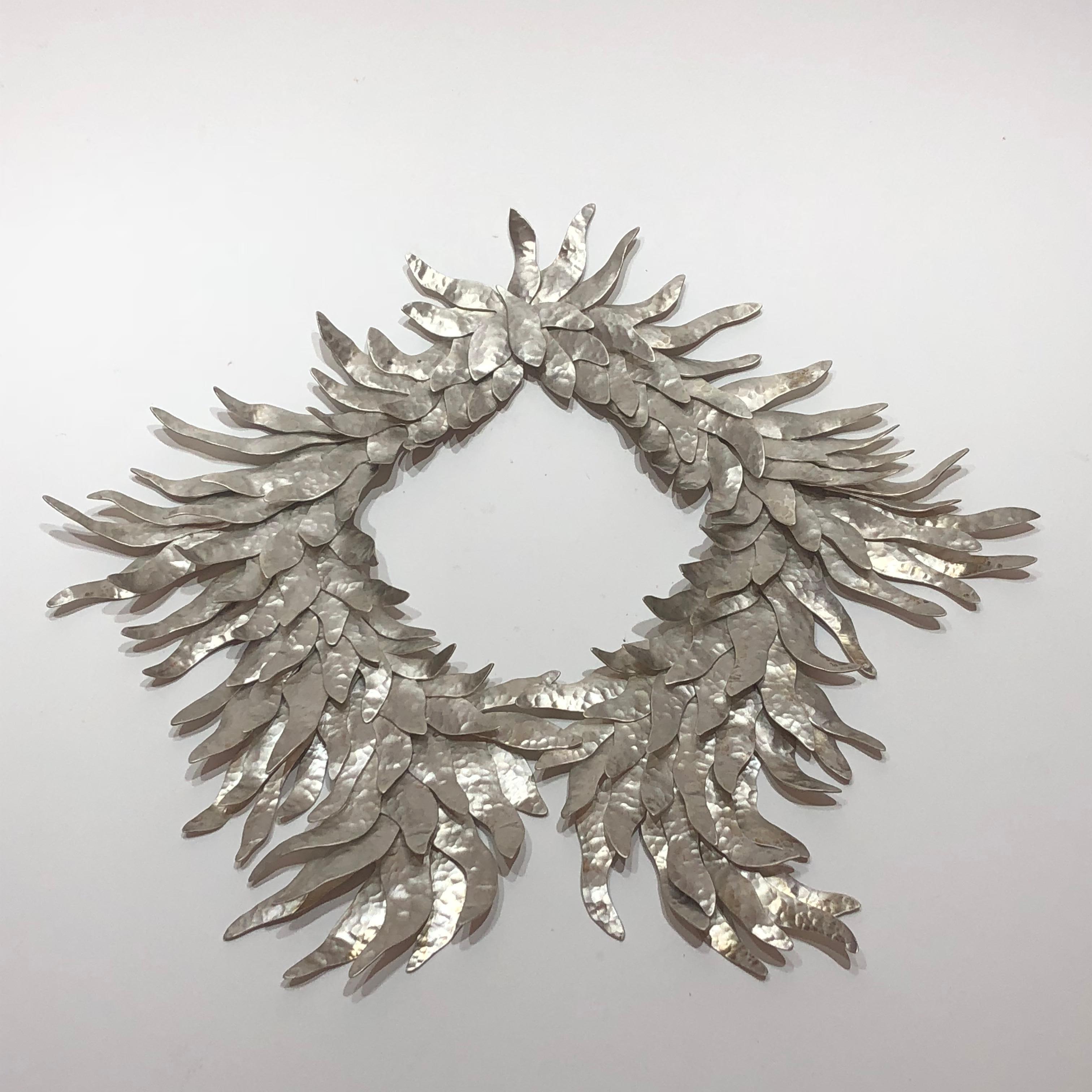 Contemporary Handmade Silver .950 Statement Necklace by Eduardo Herrera For Sale