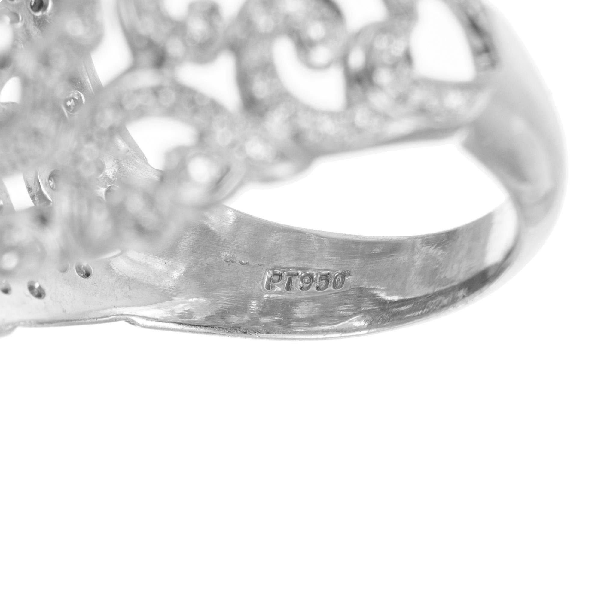 Women's Featherstone 6.64 Carat Rectangular Aqua Diamond Platinum Cocktail Ring  For Sale