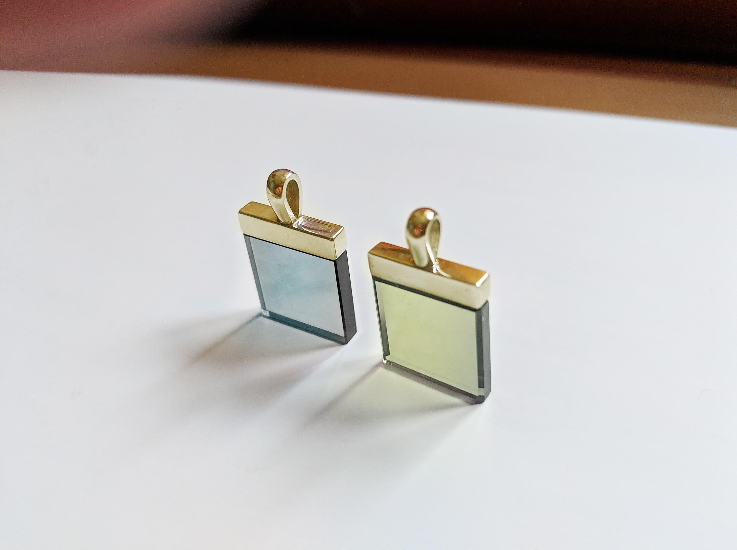 Artiste Présenté dans Vogue Pendentif en or jaune 18 carats avec quartz citron en vente