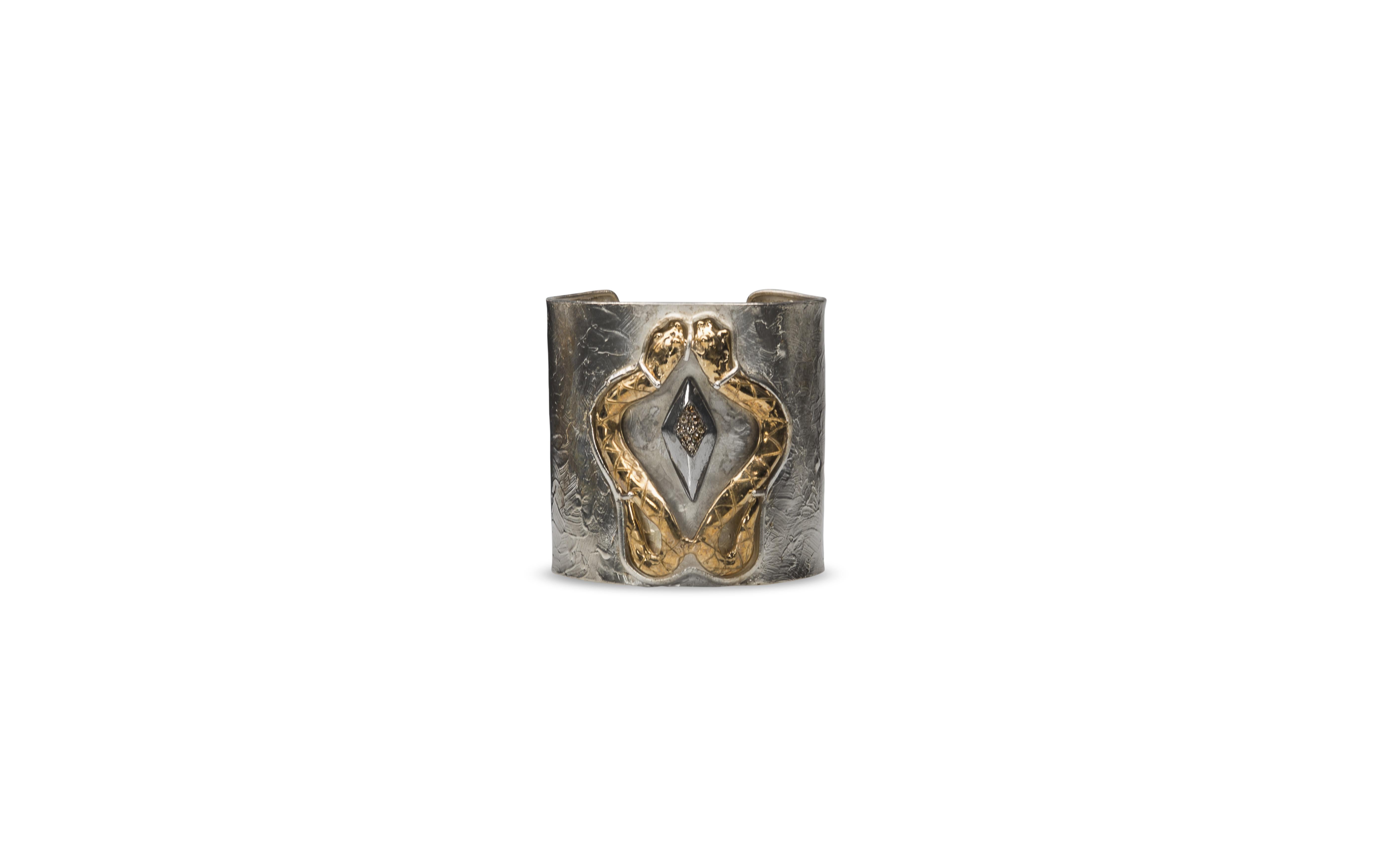 In primo piano su Rapaport Bracciale in argento placcato oro con diamante da 0,20 carati 18 carati In condizioni Nuovo in vendita a Rome, IT