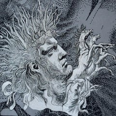 Swarovski und Silver Theads bestickter Wandteppich auf Rubelli-Stoff, auf Lager