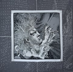 Swarovski und Silver Theads bestickter Wandteppich auf Rubelli-Stoff, auf Lager